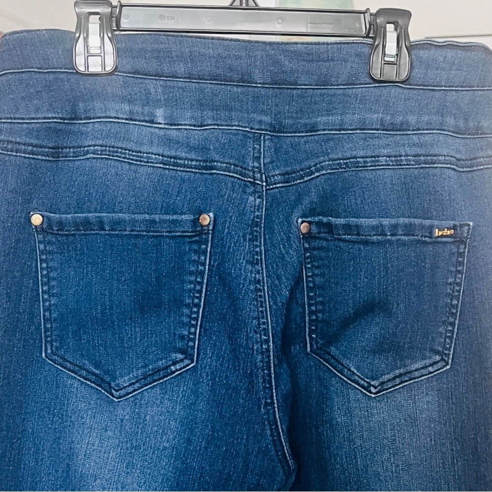 bebe High Rise Skinny Jeans SZ 30 Retro Logo Baddie Stretch Faded Fitted - Picture 6 of 9
